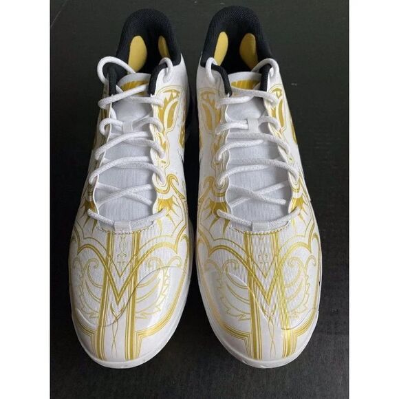 Nike Alpha Huarache Elite 3 Low PRM Gold Baseball Cleat CV3553-101 Men's Size 15 - Picture 2 of 13